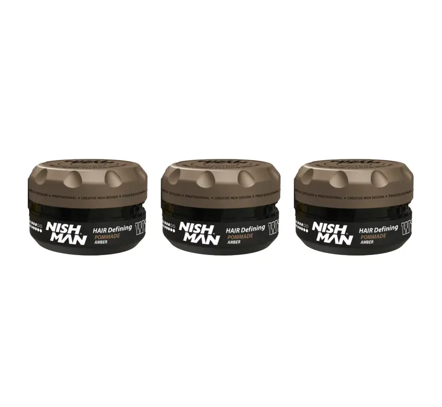 W10 Hair Styling Wax Pomade Amber 100 ml - 3 STUKS