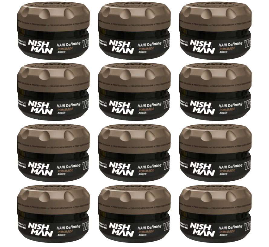 W10 Hair Styling Wax Pomade Amber 100 ml - 12 STUKS