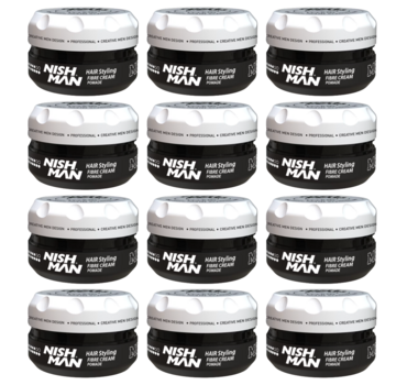 Nish Man Fibre Cream Pomade F1 - 100ml - 12 STUKS