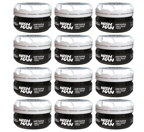 Nish Man Fibre Cream Pomade F1 - 100ml - 12 STUKS