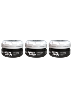 Nish Man Fibre Cream Pomade F1 - 100ml - 3 STUKS