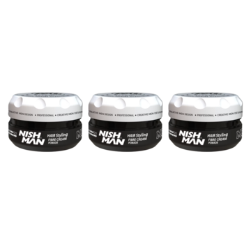Nish Man Fibre Cream Pomade F1 - 100ml - 3 STUKS