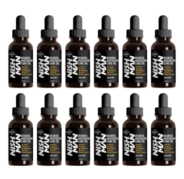Nish Man Baardolie met Argan- en Jojoba-olie GOLD ONE - 30 ml - 12 STUKS