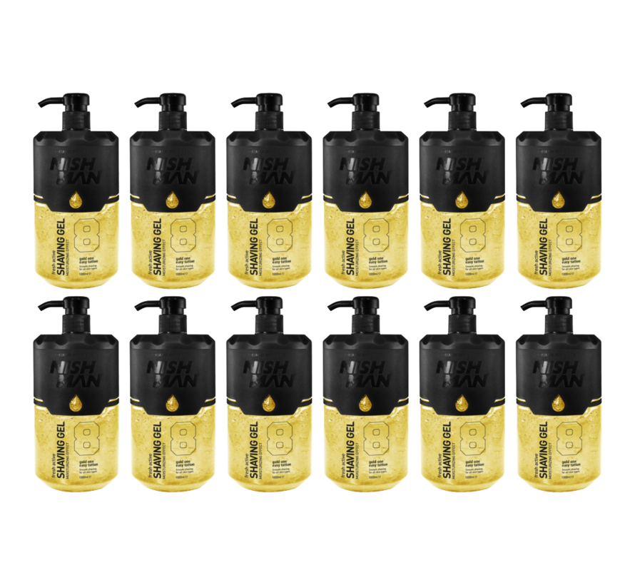 Shaving Gel 8 Gold One 1000ml - 12 STUKS