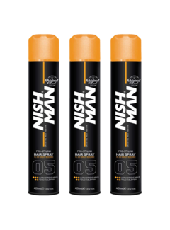 Nish Man Hair Spray 05 Ultra Strong Hold - 400 ml - 3 STUKS