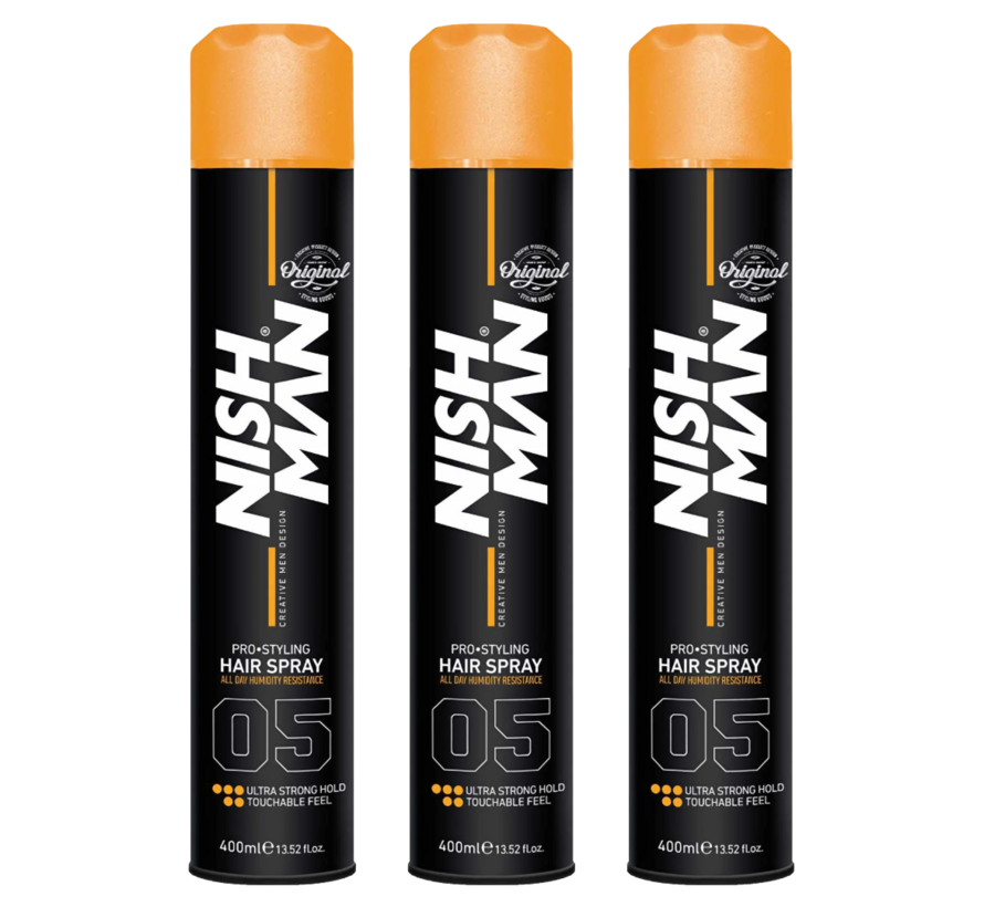 Hair Spray 05 Ultra Strong Hold - 400 ml - 3 STUKS