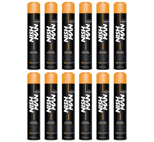 Nish Man Hair Spray 05 Ultra Strong Hold - 400 ml - 12 STUKS