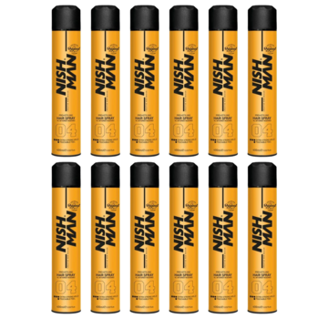 Nish Man Hair Spray 04 Extra Strong Hold - 400 ml  - 12 STUKS