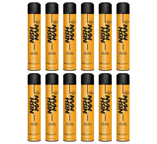 Nish Man Hair Spray 04 Extra Strong Hold - 400 ml - 12 STUKS