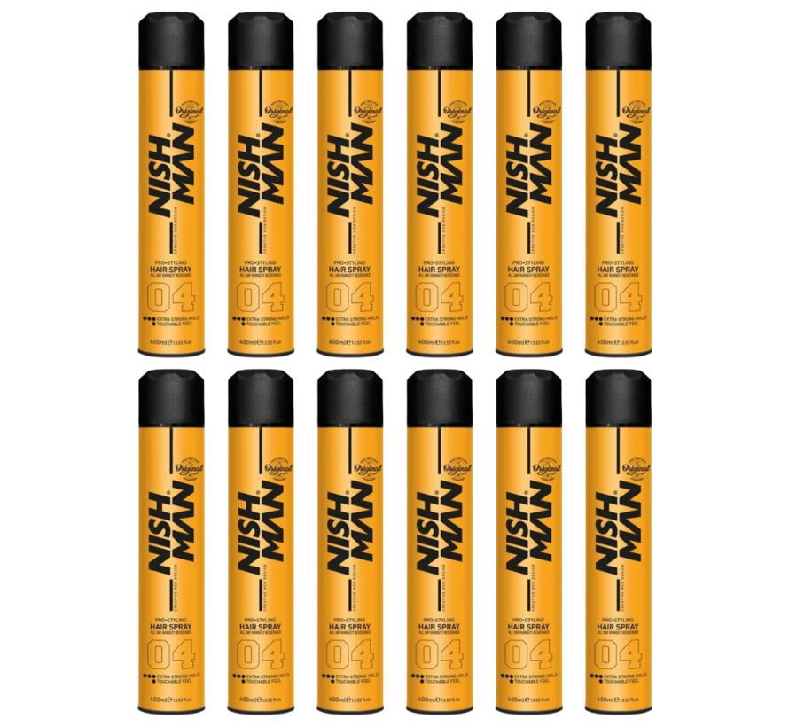 Hair Spray 04 Extra Strong Hold - 400 ml - 12 STUKS