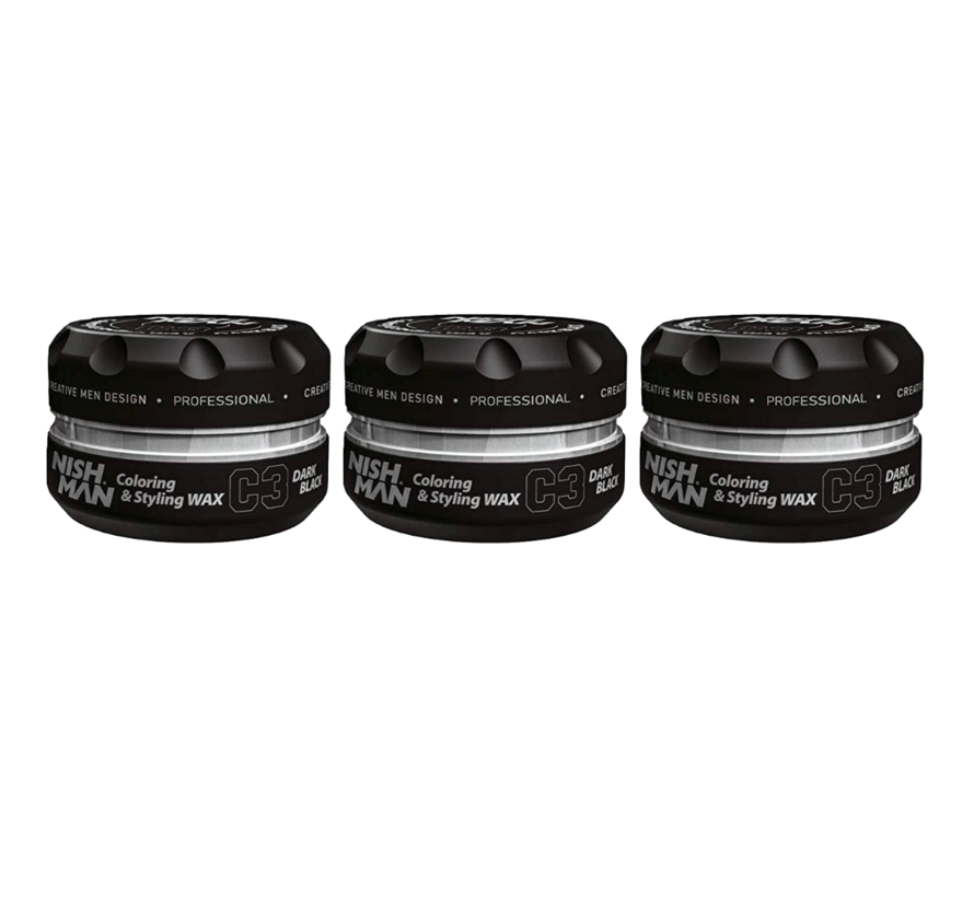 Styling Wax Dark Black C3 - 100ml - 3 STUKS
