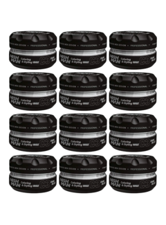 Nish Man Styling Wax Dark Black C3 - 100ml - 12 STUKS