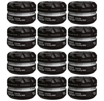 Nish Man Styling Wax Dark Black C3 - 100ml - 12 STUKS