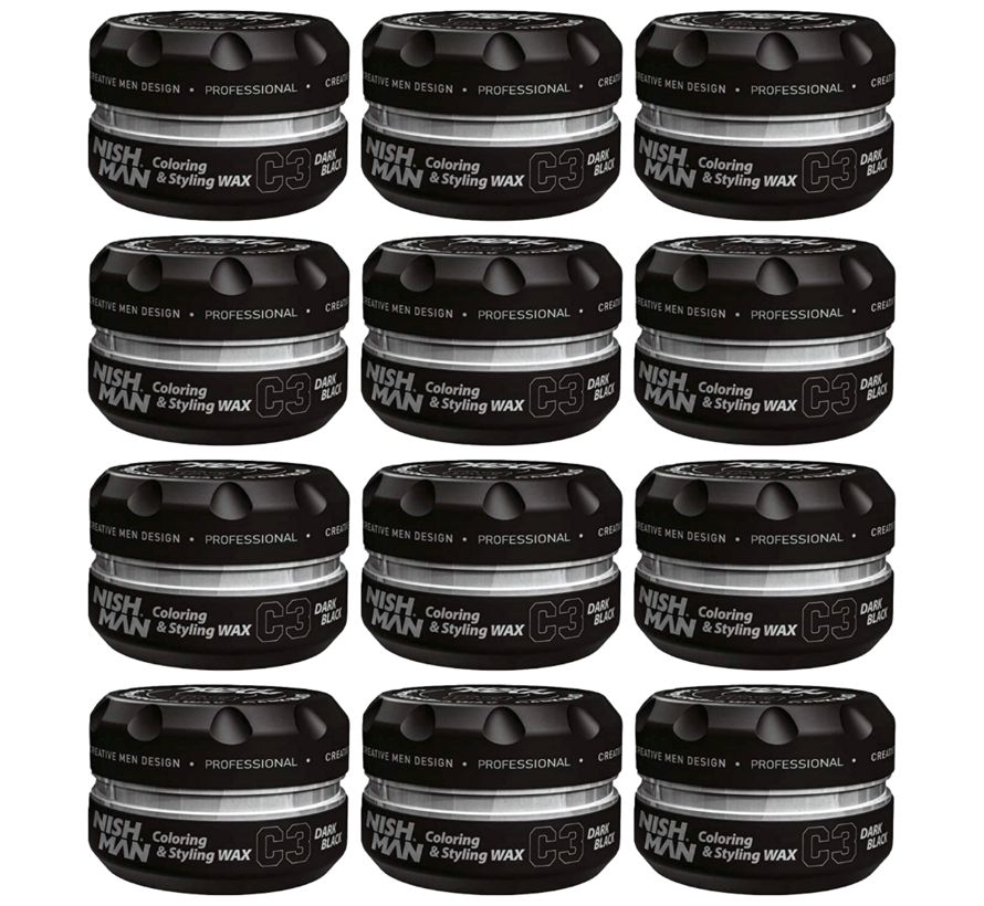 Styling Wax Dark Black C3 - 100ml - 12 STUKS