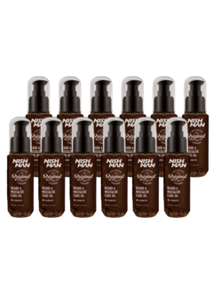 Nish Man Beard and Moustache Care Oil 75ml - 12 STUKS
