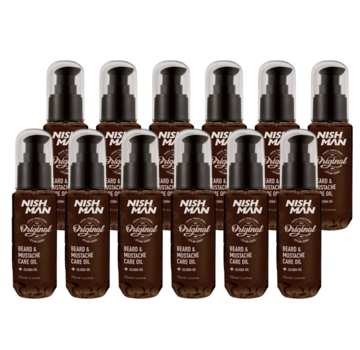 Nish Man Beard and Moustache Care Oil 75ml - 12 STUKS