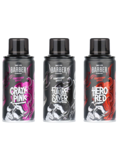 MARMARA BARBER Tijdelijke Kleur Spray PINK-SILVER-RED 150ml - SET
