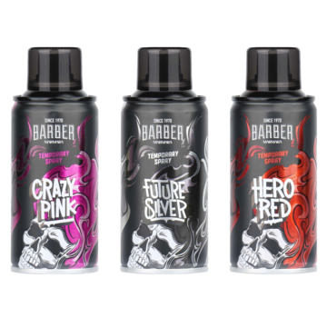 MARMARA BARBER Tijdelijke Kleur Spray PINK-SILVER-RED 150ml - SET
