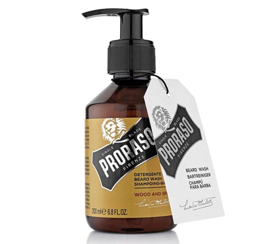 Beard Wash Wood and Spice 200ml - 3 STUKS