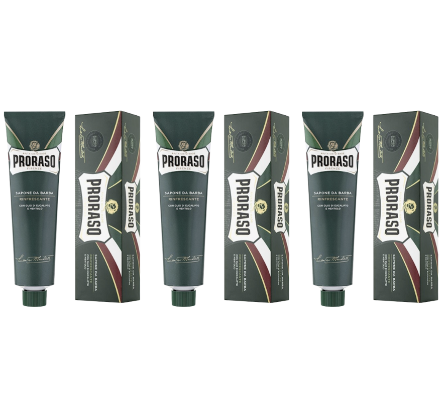 Tube Shaving Cream Green Refreshing 150ml - 3 STUKS