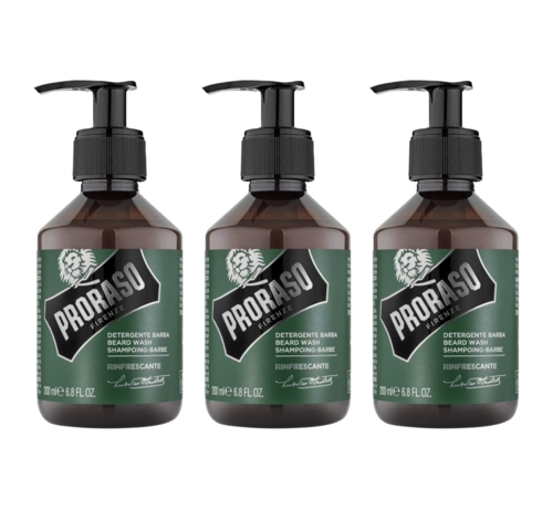 Proraso Beard Wash Refreshing 200ml - 3 STUKS