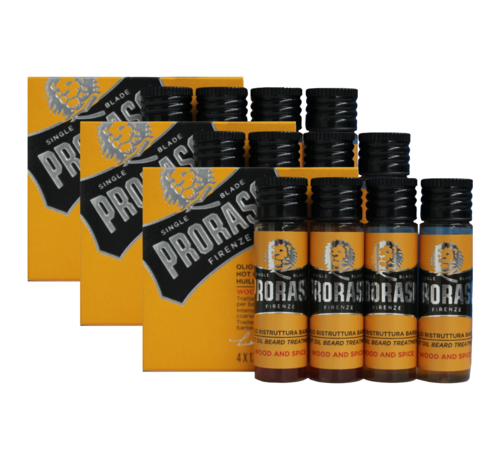 Proraso Hot Oil Beard Treatment 4x17ml - 3 STUKS