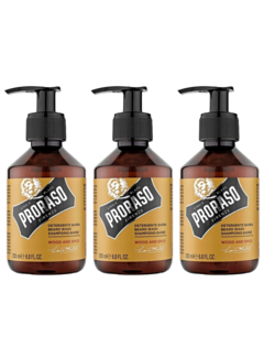 Proraso Beard Wash Wood and Spice 200ml - 3 STUKS