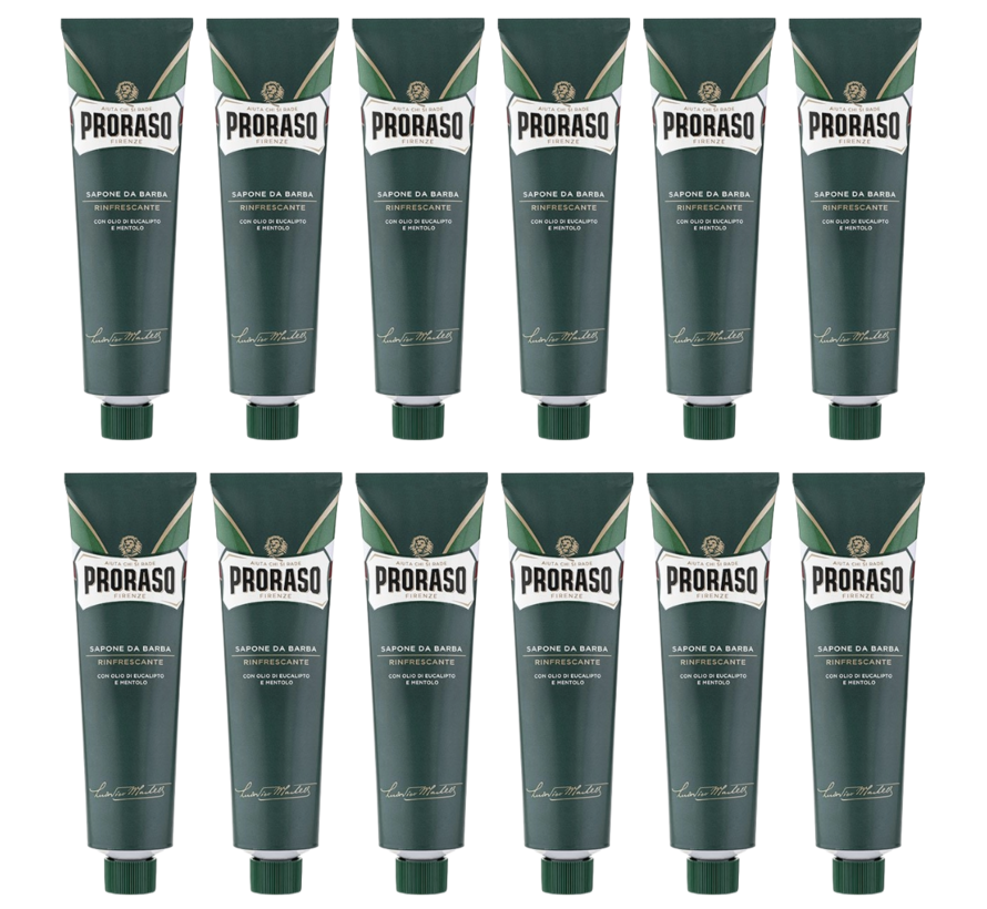 Tube Shaving Cream Green Refreshing 150ml - 12 STUKS