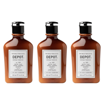 DEPOT N0.107 White Clay Sebum Control Shampoo 250ml - 3 STUKS