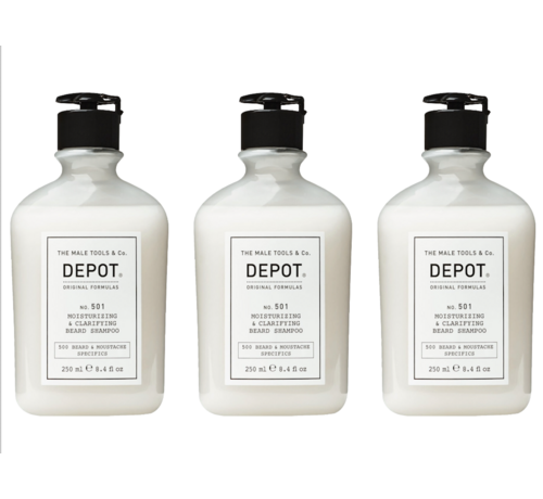DEPOT No. 501 - Moisturizing & Clarifying Beard Shampoo 250ml - 3 STUKS