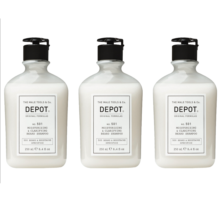 No. 501 - Moisturizing & Clarifying Beard Shampoo 250ml - 3 STUKS
