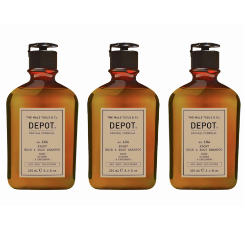 DEPOT N0.606 Sport Hair & Body Shampoo 250ml - 3 STUKS