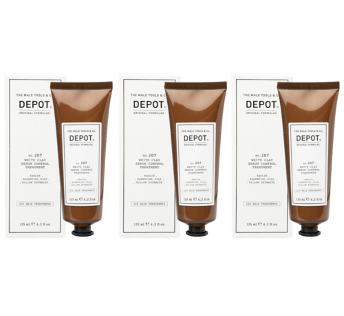 DEPOT No. 207 - White Clay Sebum Control Treatment 125ml - 3 STUKS