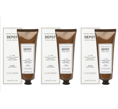DEPOT N0.106 Dandruff Control Intensive Cream Shampoo 125ml - 3 STUKS