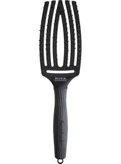 Olivia Garden Finger Brush Double Bristles Black Medium