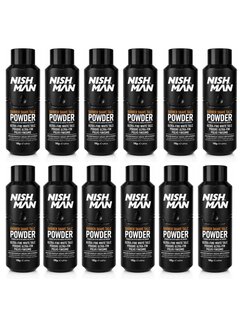 Nish Man Barber Shave Talc Powder 180g - 12 STUKS