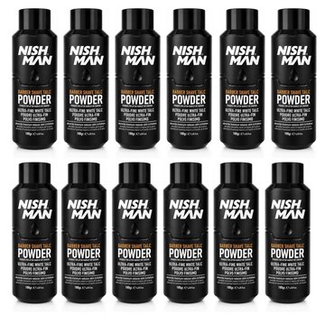 Nish Man Barber Shave Talc Powder 180g - 12 STUKS