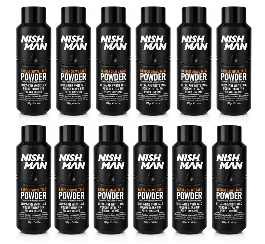 Barber Shave Talc Powder 180g - 12 STUKS