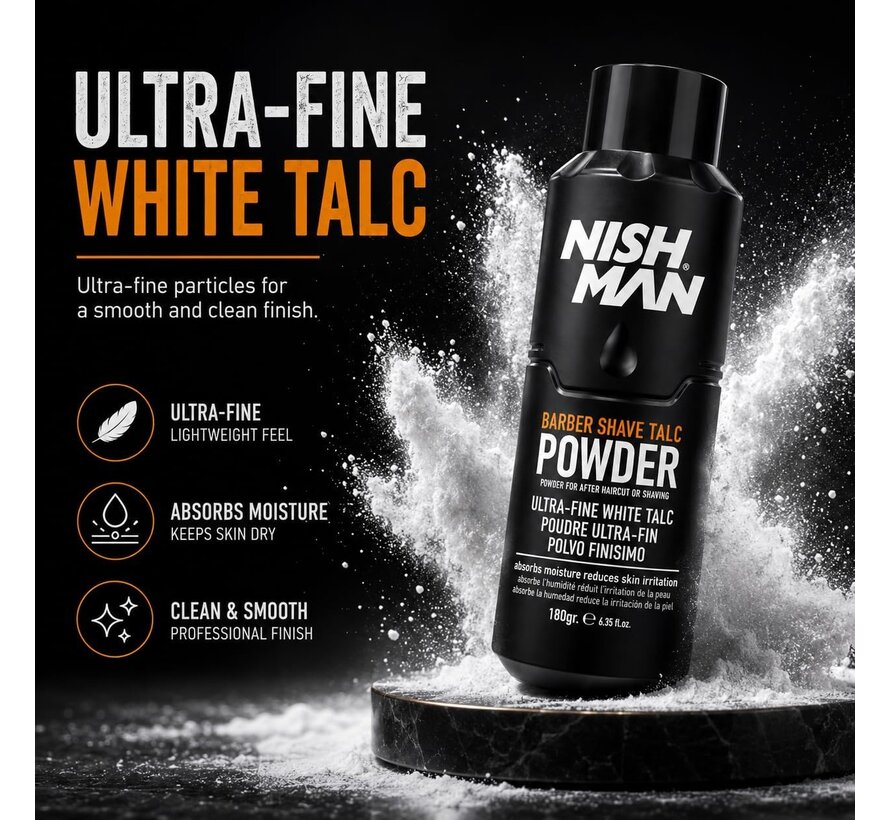 Barber Shave Talc Powder 180g - 12 STUKS