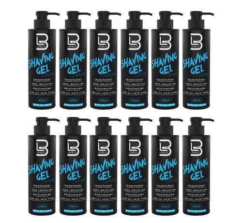 LEVEL3 Transparante Shaving Gel AQUA 500ml - 12 STUKS