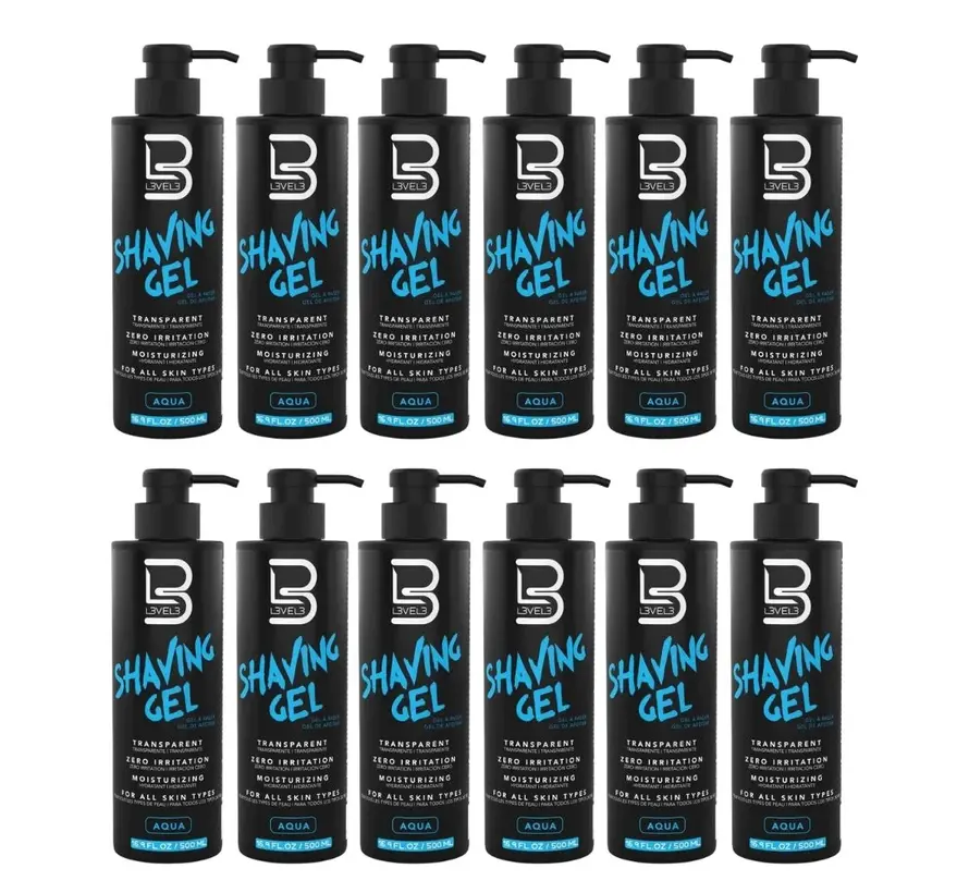 Transparante Shaving Gel AQUA 500ml - 12 STUKS