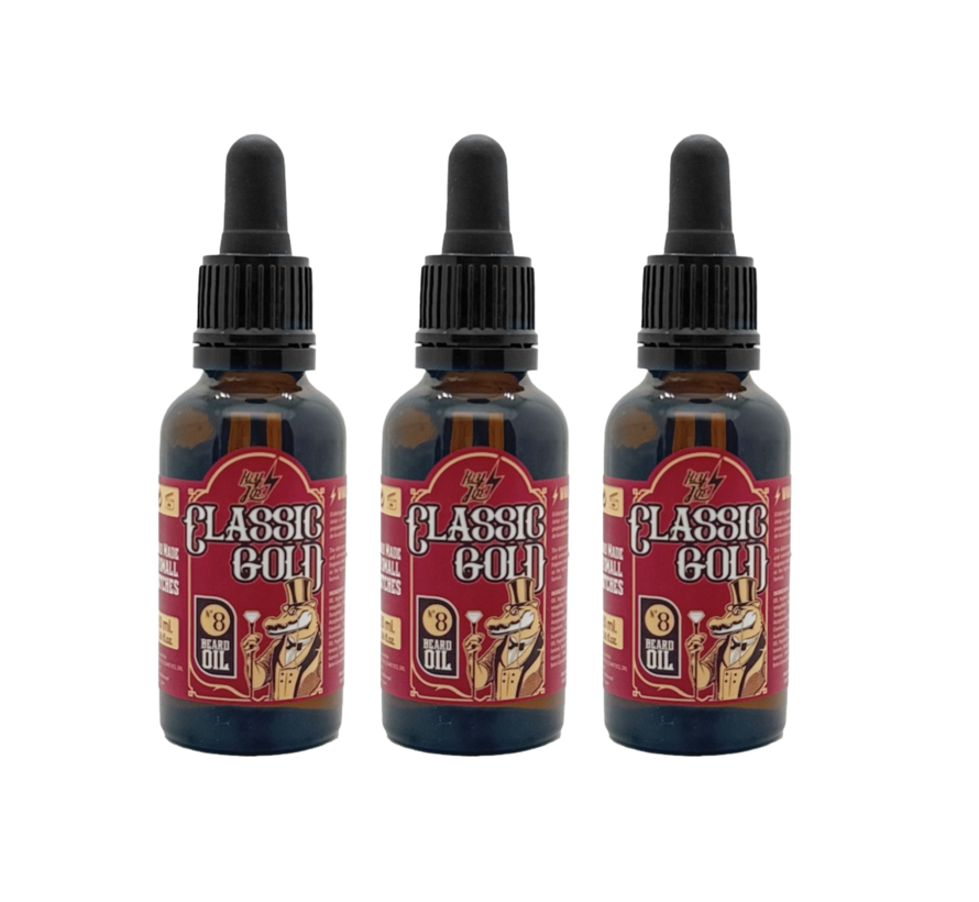 Beard Oil nr8 Classic Gold 30ml - 3 STUKS