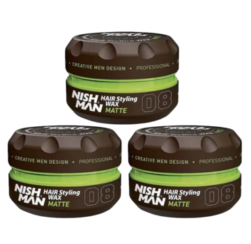 Nish Man Hair Styling Wax 08 Matte Finish 150ml - 3 STUKS