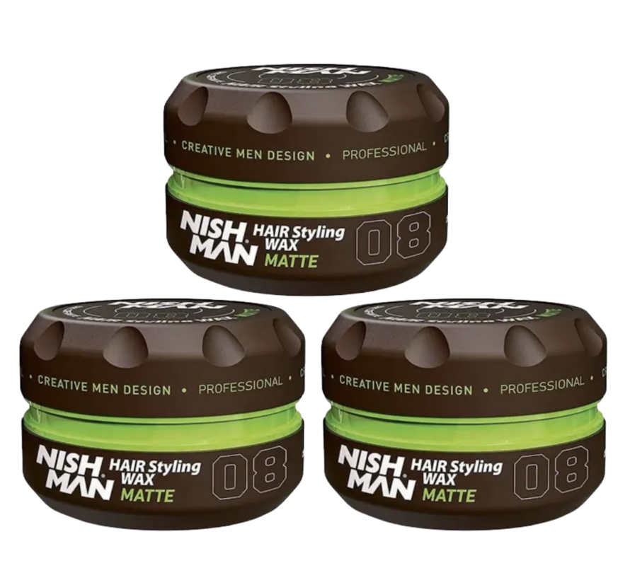 Hair Styling Wax 08 Matte Finish 150ml - 3 STUKS