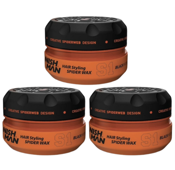Nish Man Spider Hairwax S1 Black Widow 150ml - 3 STUKS