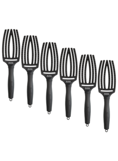 Olivia Garden Finger Brush BLACK Combo - Medium - 6 STUKS