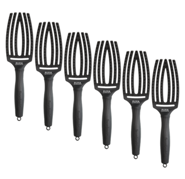 Olivia Garden Finger Brush BLACK Combo - Medium - 6 STUKS