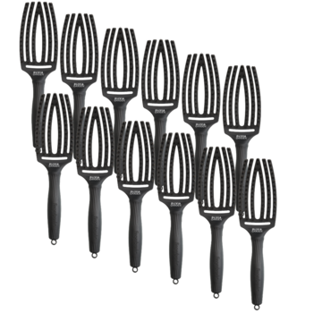Olivia Garden Finger Brush BLACK Combo - Medium - 12 STUKS