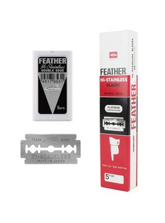 Feather Double Edge Platinum Blades 20x5 stuks . Rood