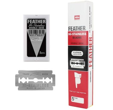 Feather Double Edge Platinum Blades 20x5 stuks . Rood
